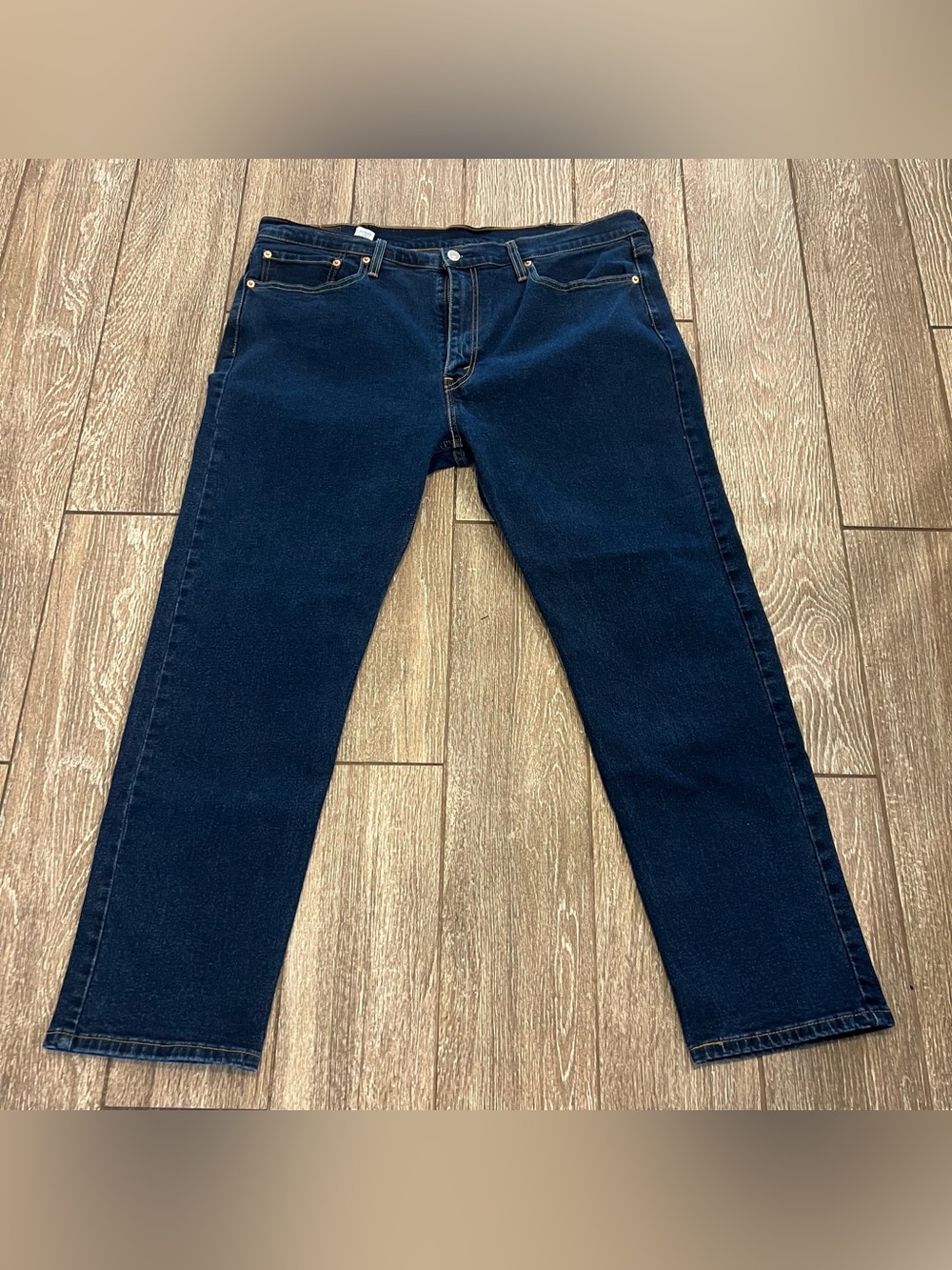 Levi's 502 Taper Jeans Men's 38x30 Dark Wash Blue Stretch Denim